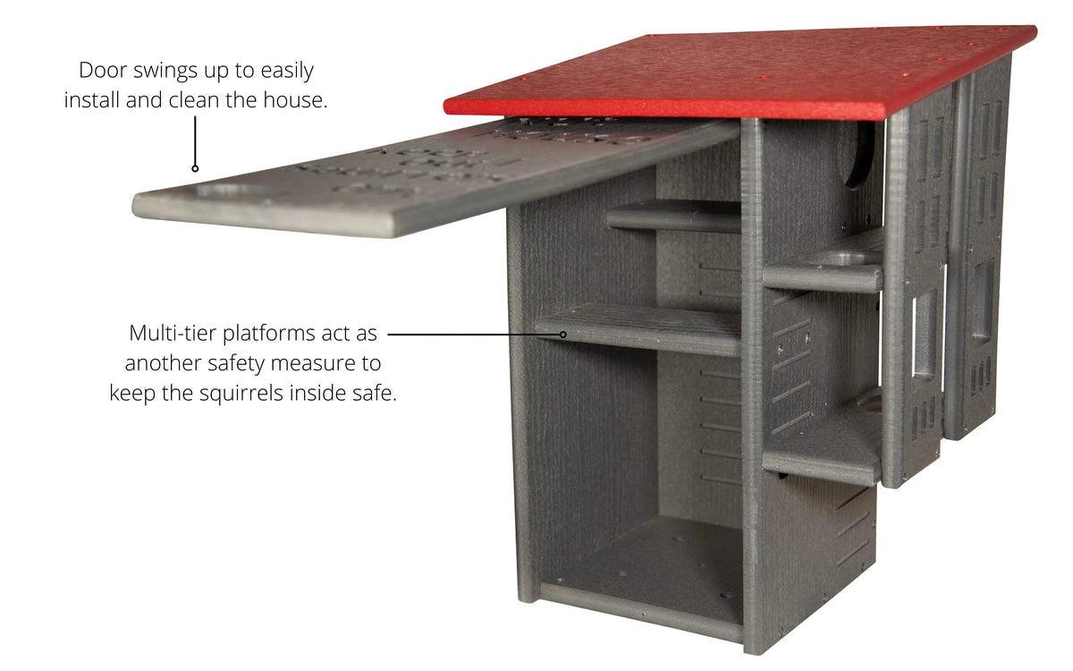 JCs Wildlife Ultimate Squirrel House Nesting Box (Blue/Gray) - A Perfect Home for Squirrels!