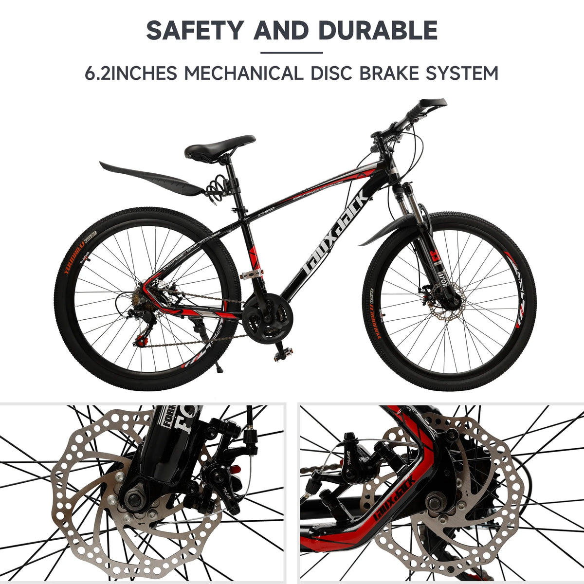 ARTUDATECH 27.5 Inch Mountain Bike, Shimano 21 Speed,  Dual Disc Brake Bike for Men Womens Adult, Full Suspension Bicycle