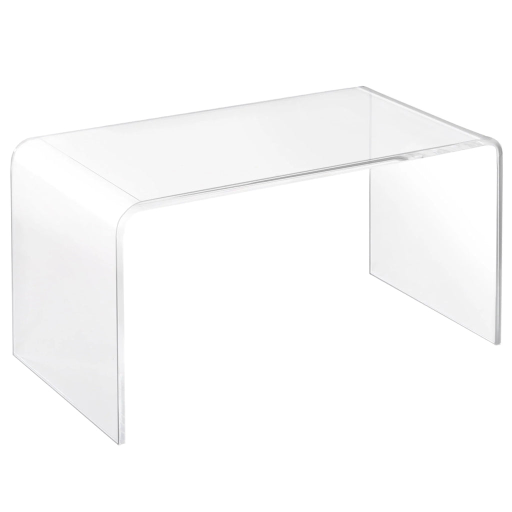 HOMCOM 32" Long Rectangle All Acrylic 15mm Thick Waterfall Coffee Table, Clear