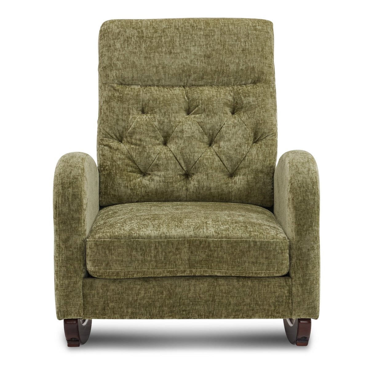 Ktaxon Rocking Accent Chair Glider Reading Chair Comfy Teddy Velvet Upholstered Single Sofa Rocker for Living Room, Nursery, Bedroom Beige