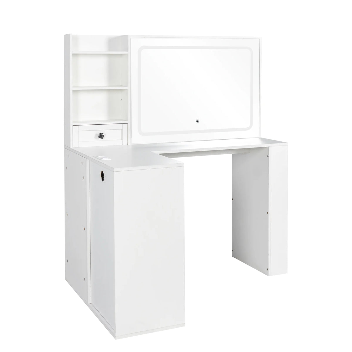 Makeup Vanity Desk With Mirror And Lights, Charging Station, Make Up Vanity With Storage And 3 Large Drawers, 3 Color Modes Available For Bedroom Living Room