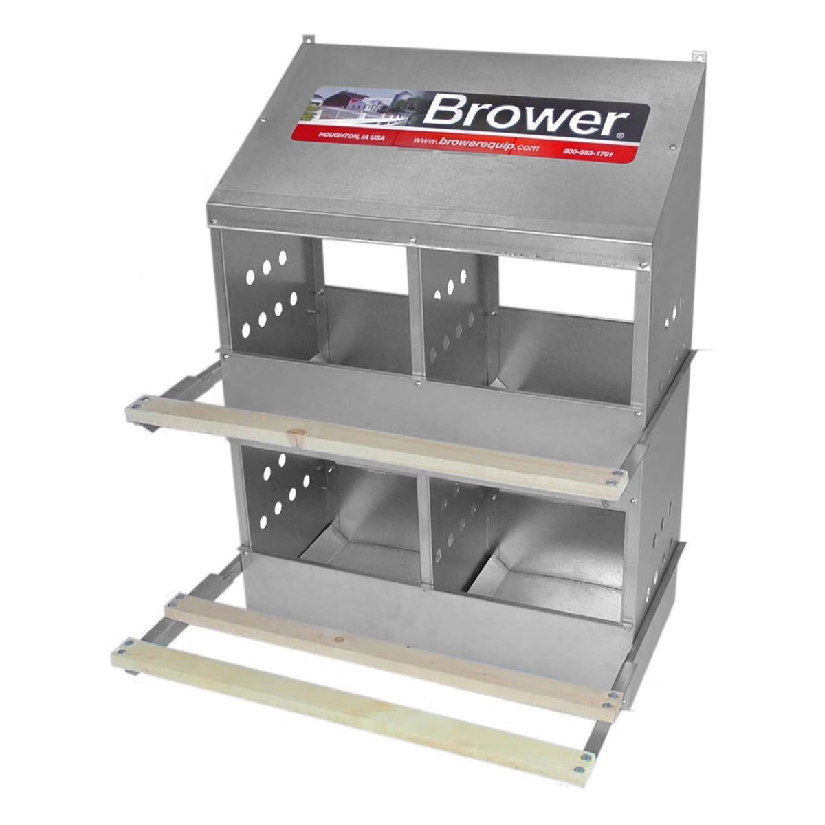 Brower Galvanized Steel 6 Hole 30 Bird Poultry Nest Chicken Brooding Box