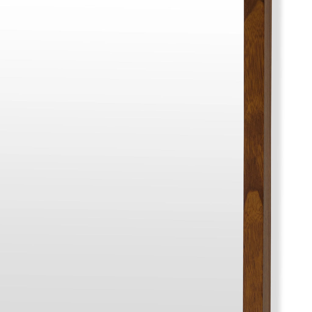 24" x 65" Brown Rectangle Wood Leaner Mirror by Drew Barrymore Flower Home