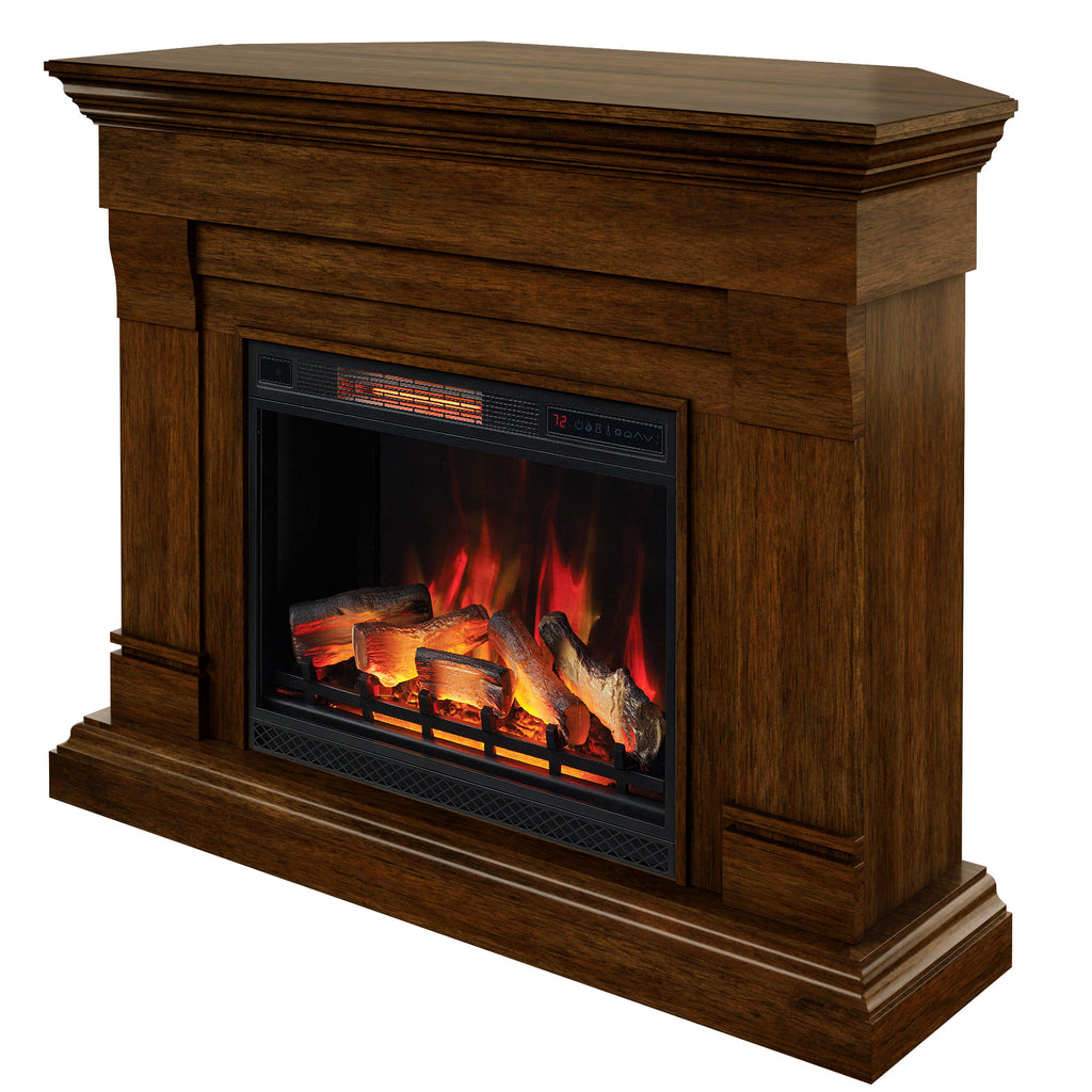 Tresanti Norah 52.9' Mantel with Corner Extension and ClassicFlame Electric Fireplace