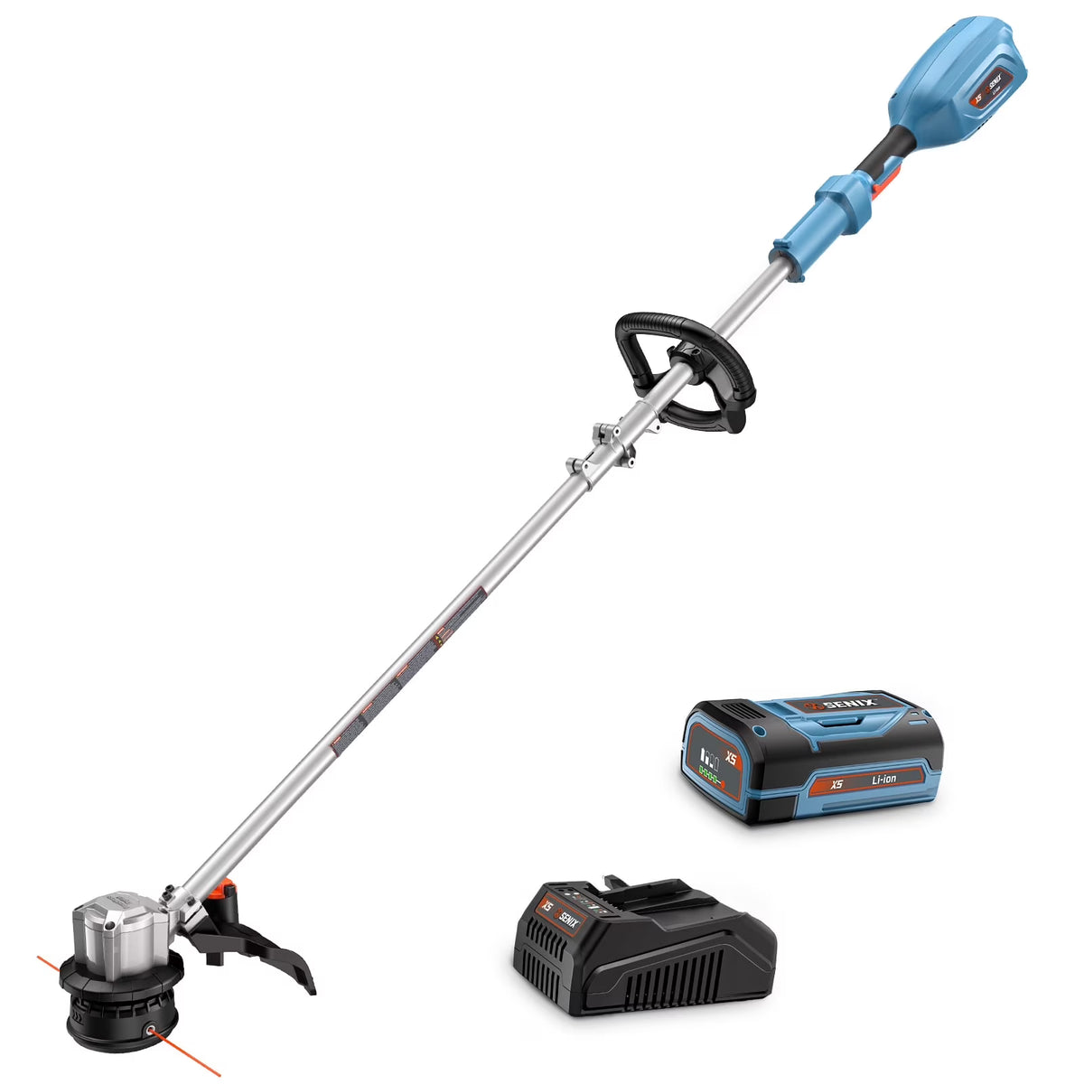SENIX 58V Brushless Weed Eater, 11�?13�?Variable Length String Trimmer, 360° Adjustable Handle, Battery & Charger Included, GTSX5-M