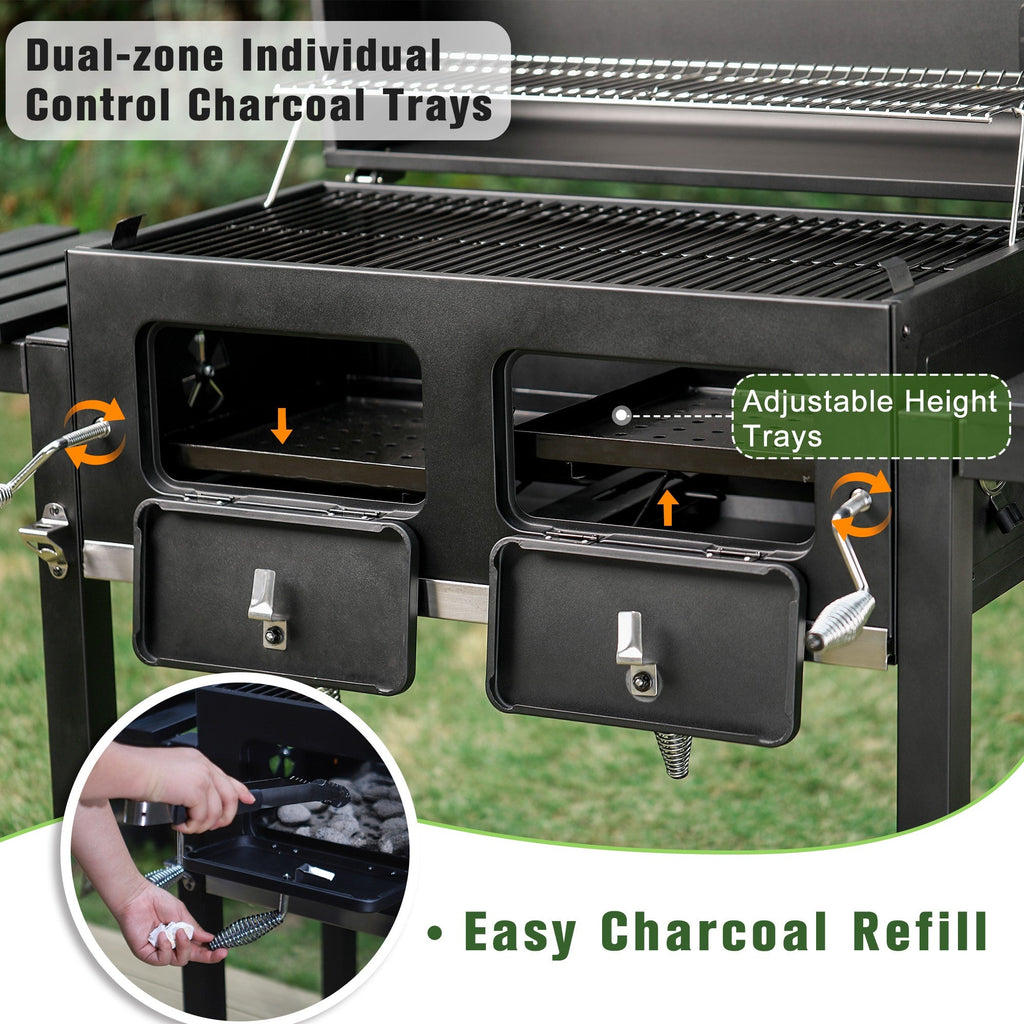 & William 34-inch BBQ Charcoal Grill Outdoor Portable Barbecue Grill