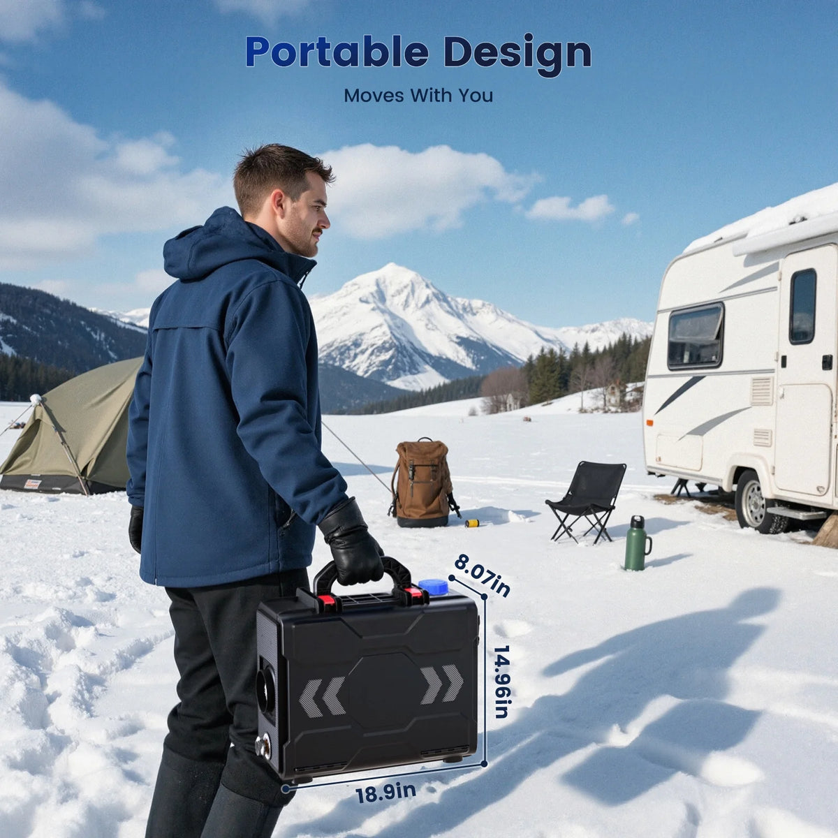 Audew  Diesel Air Heater, TB2  2025 updated 12V 8KW All-In-One Portable Handheld Toolbox with Bluetooth APP Control and adapter for Car Trucks Boat Bus RV Trailer Motor-Homes and Camper