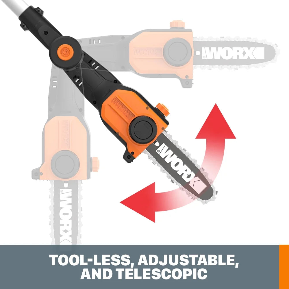 Worx WG349.9 20V Power Share 8" Pole Saw with Auto-Tension (Tool Only)