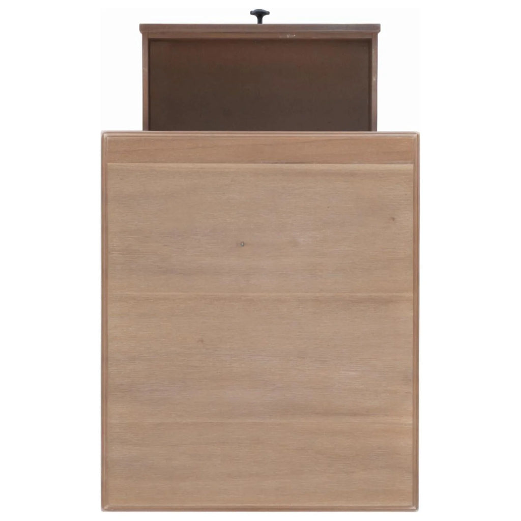 Powell McGhie Single Drawer Indoor End Table with Shelf, 26" Tall, Natural