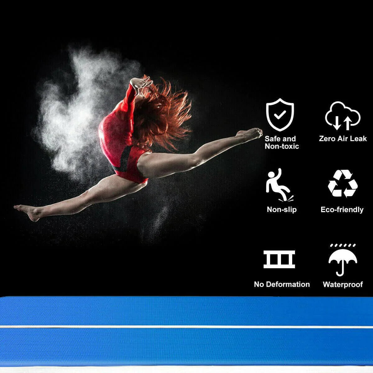 20 X 6.6 FT Inflatable Air Mat Tumble Track Tumbling Mat, 8 Inches Thickness Training Mat With Carry Bag Electric Pump for Home/Gym/Yoga/Training/Cheerleading
