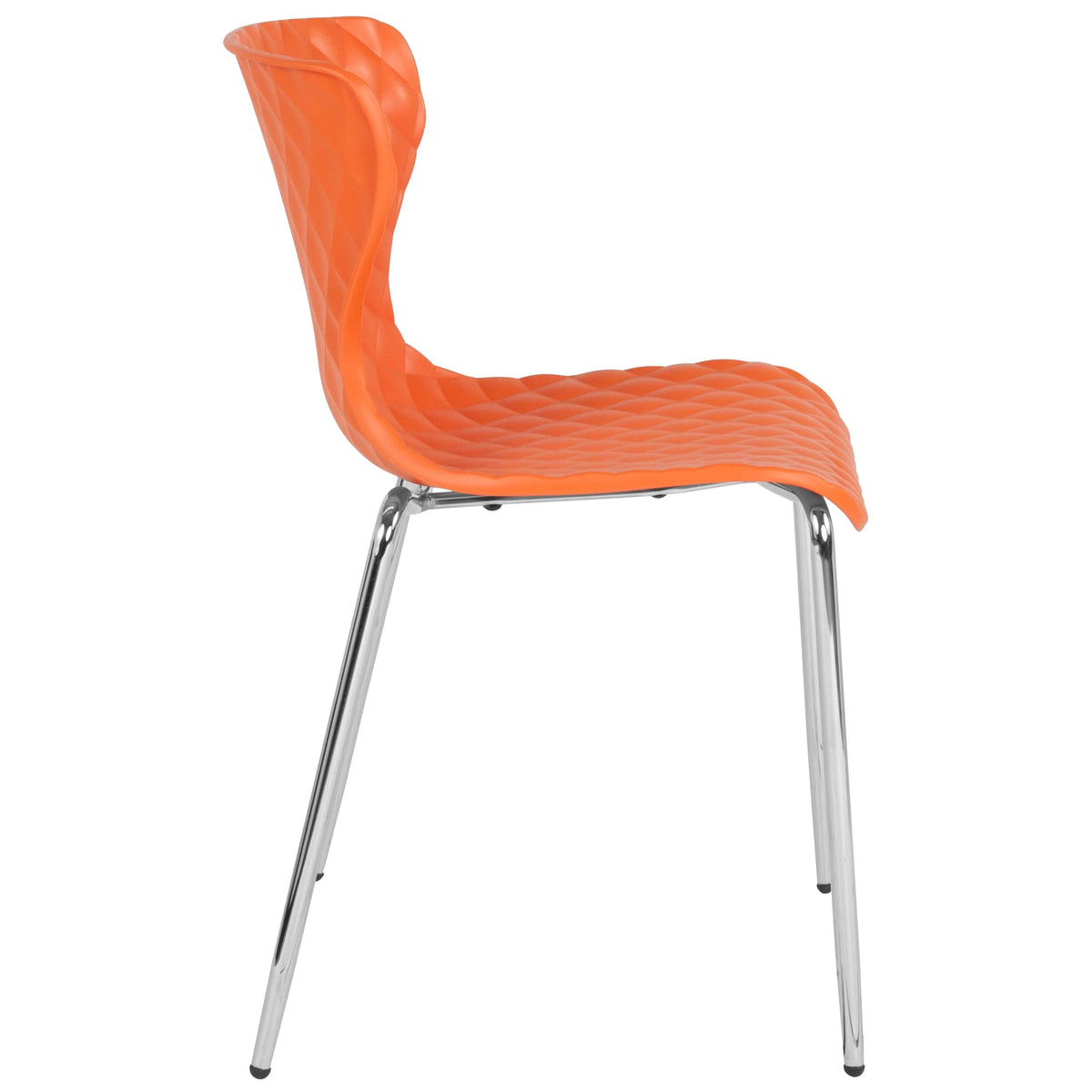 BizChair 4 Pack Contemporary Design Orange Plastic Stack Chair
