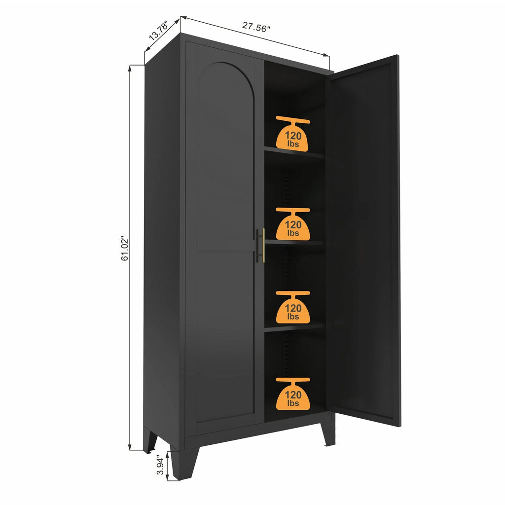 Homy Casa 70.8" White Tall Storage Cabinet with 4 Adjustable Shelves for Kitchen, Pantry Cupboard