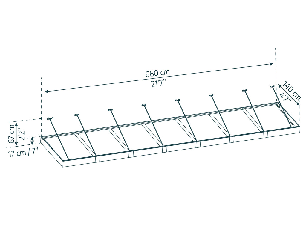 Palram - Canopia Sophia XL 2000 6' x 5' Acrylic Awning - Gray/Mist