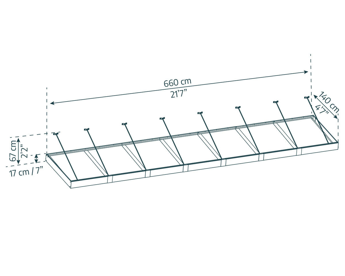 Palram - Canopia Sophia XL 2000 6' x 5' Acrylic Awning - Gray/Mist