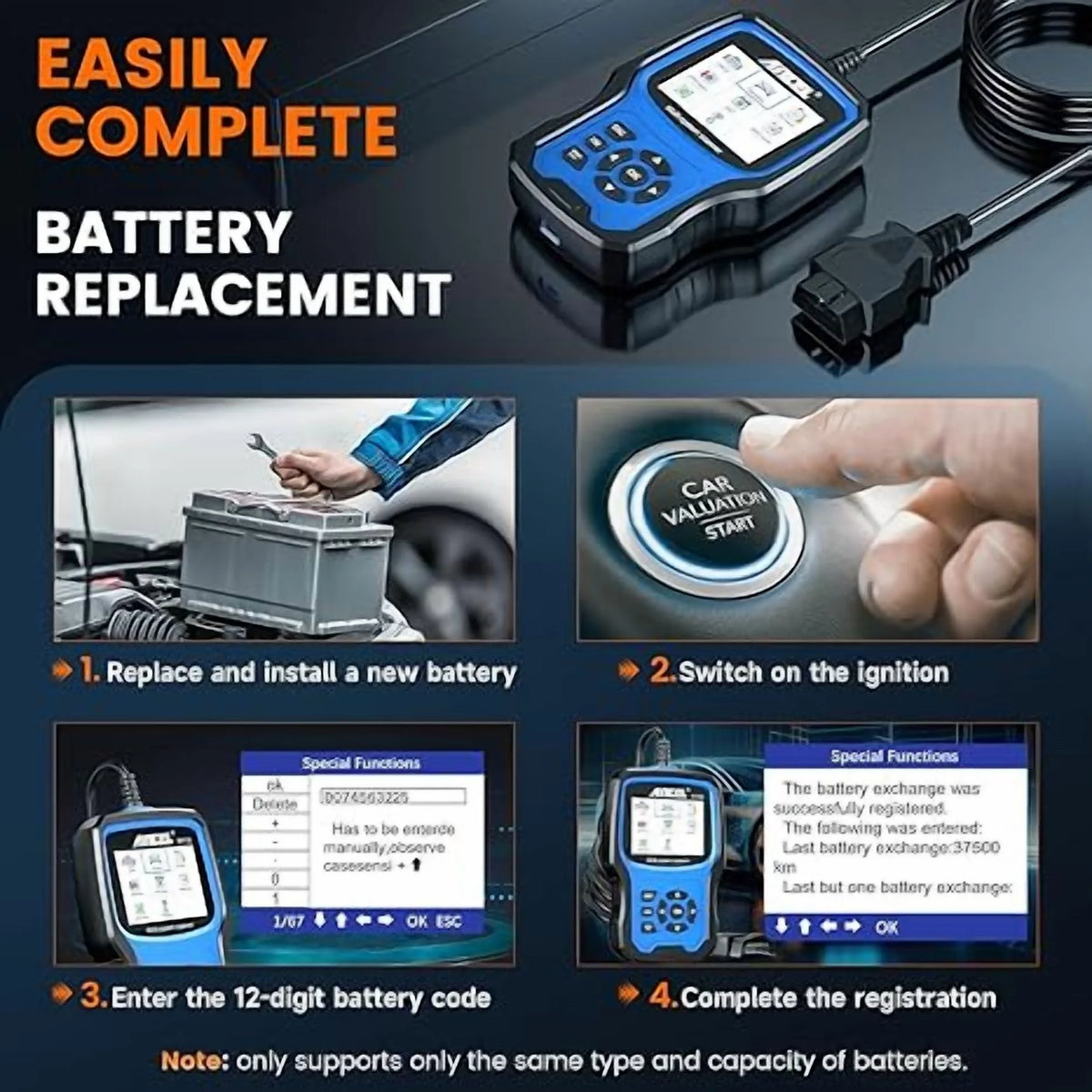 ANCEL BST200 Car Battery Tester with ANCEL BM700 Fit for BMW Full System Diagnostic OBD2 Scanner