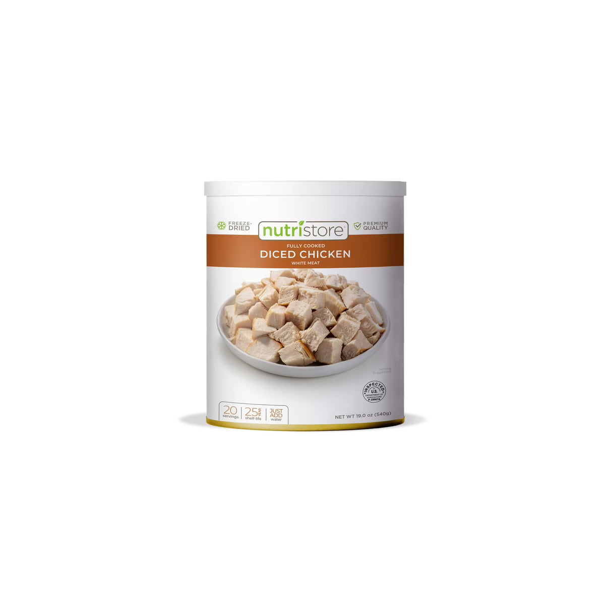 Nutristore Freeze Dried Chicken, Emergency Survival Bulk Food Storage (Pack of 10)