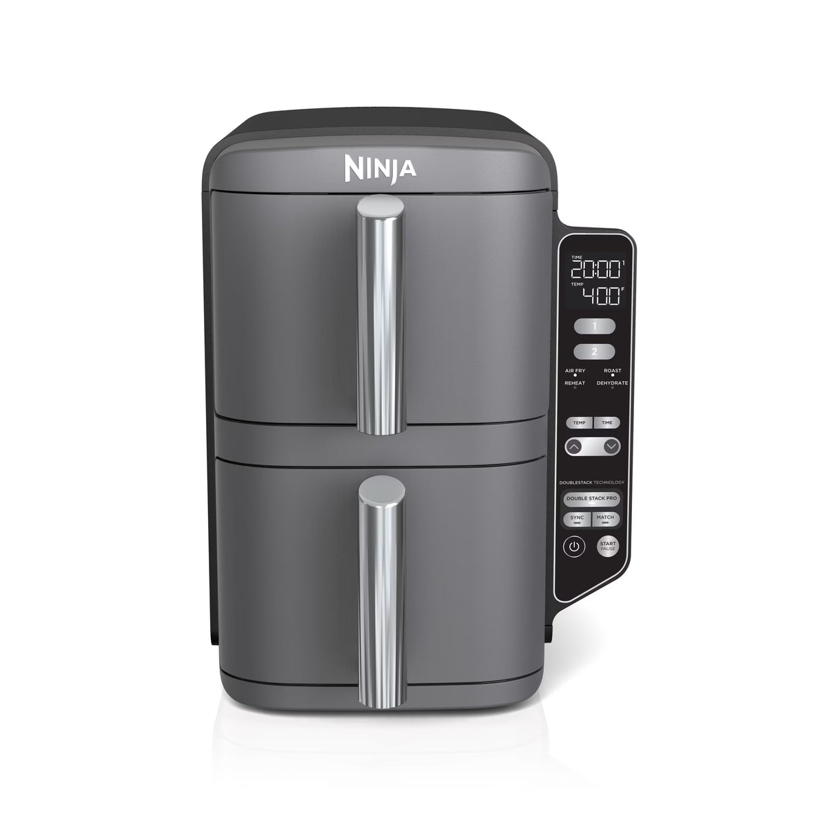 Ninja DoubleStack XL 2-Basket Air Fryer, DoubleStack Technology Cooks 4 Foods at Once, Space Saving Design, 10 QT, 4-in-1, Smart Finish & Match Cook, SL400