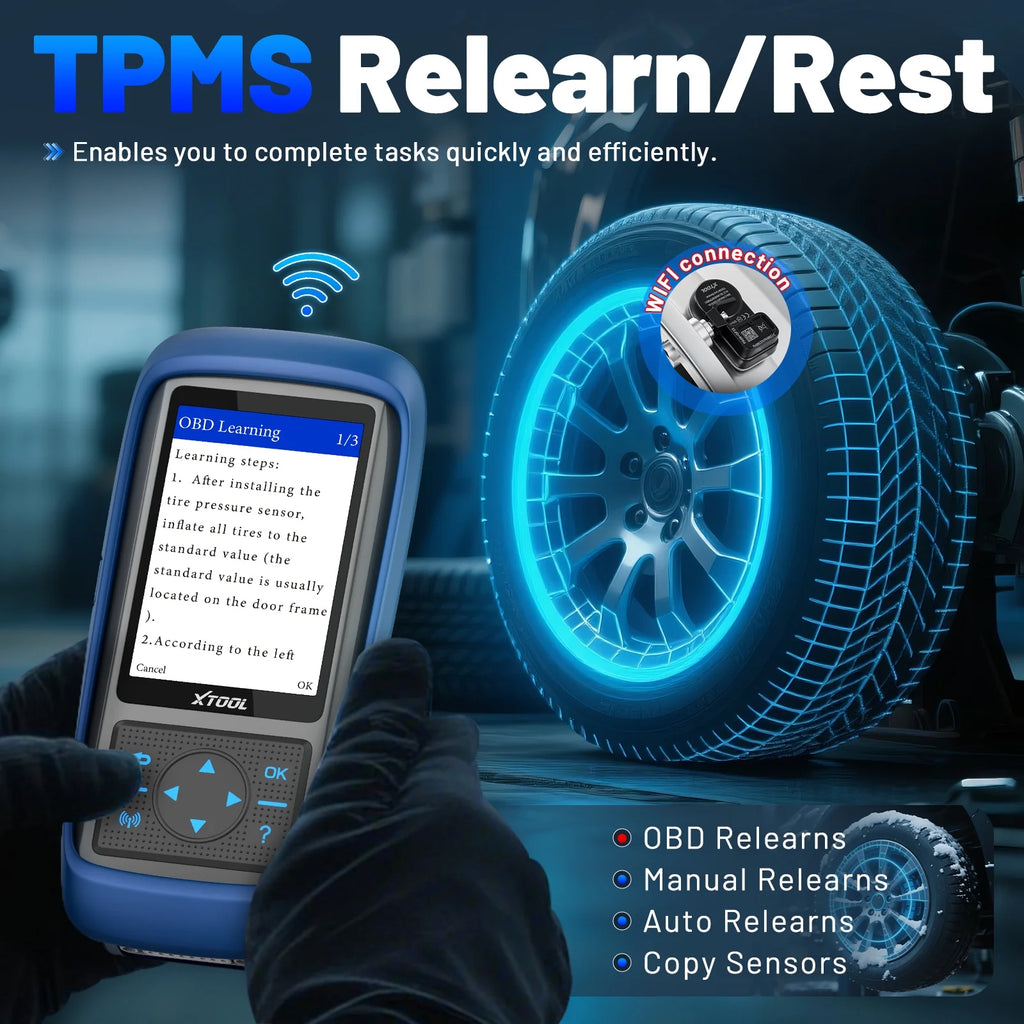 XTOOL TP150 TPMS Pr0gramming Tool, TPMS Relearn Tool, Activate/Relearn All Known TPMS Sensors (315/ 433MHz), Program XTOOL TS100 Sensors, TPMS Reset Diagnosis Tool