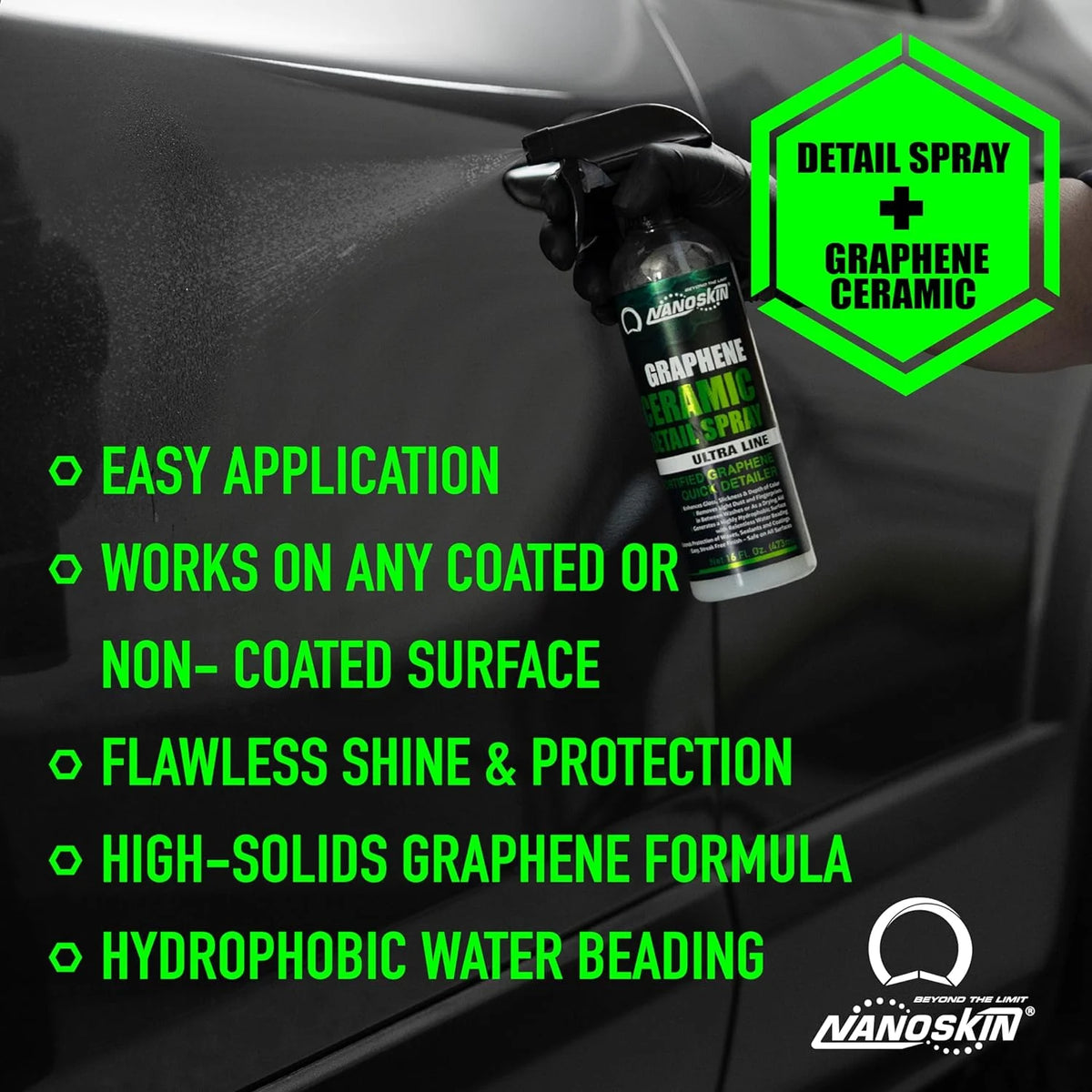 Nanoskin GRAPHENE Ceramic Detail Spray 5 Gallons �C Hydrophobic Waterless Quick Detailer for Car Detailing | Prolongs Waxes, Sealants & Coatings| Dust Buster, Clay Bar Lubricant, Drying Aid & More