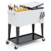 Magshion 80 Quart Rolling Cooler Ice Chest, Portable Bar Cold Drink Beverage Cart Tub, Backyard Cooler Trolley on Wheels with Ice Scoop, Catch Tray & Bottle Opener, Pink
