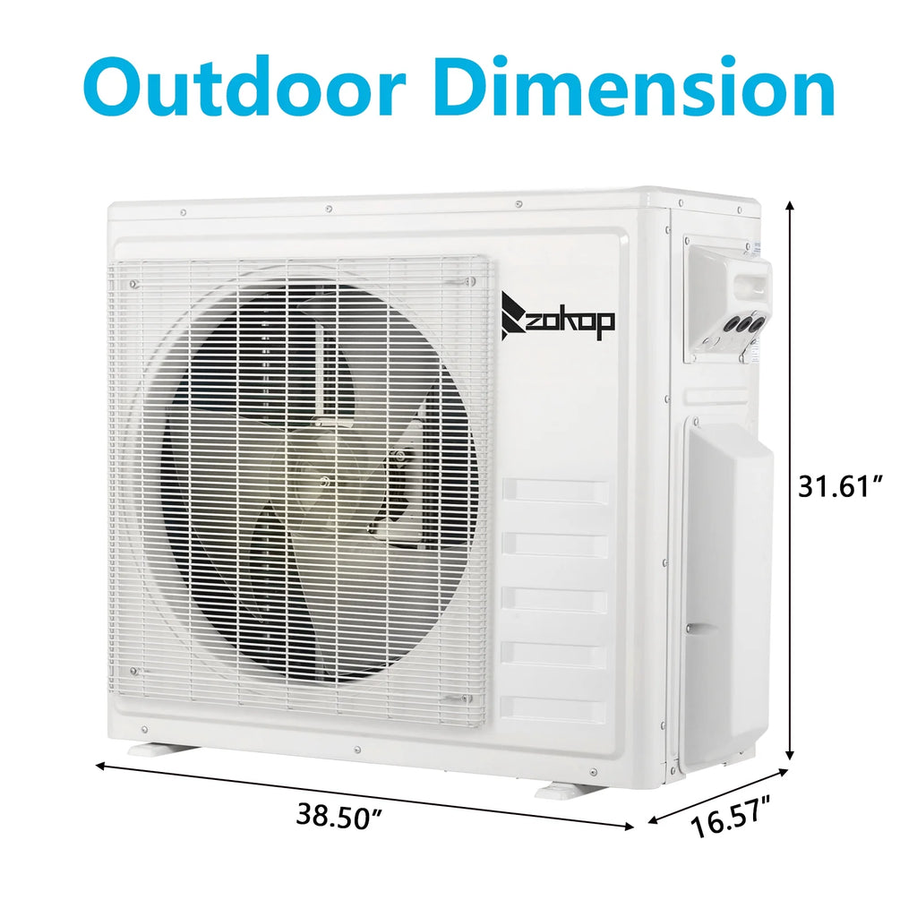 Ktaxon 2 Zone 9000 + 9000 BTU WIFI Mini Split AC/Heating System, 19 SEER2 Dual Zone 18000 BTU Ductless Split Air Conditioner with Pre-Charged Condenser, Heat Pump & 25Ft Installation Kit, 208-230V