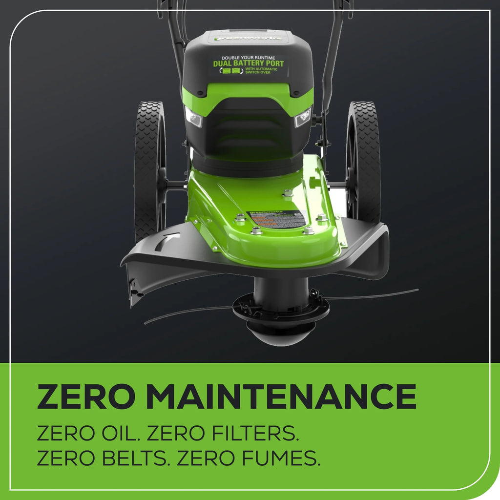 Greenworks 60V 22" Cordless Brushless Wheeled String Trimmer with 8.0Ah Battery and Charger