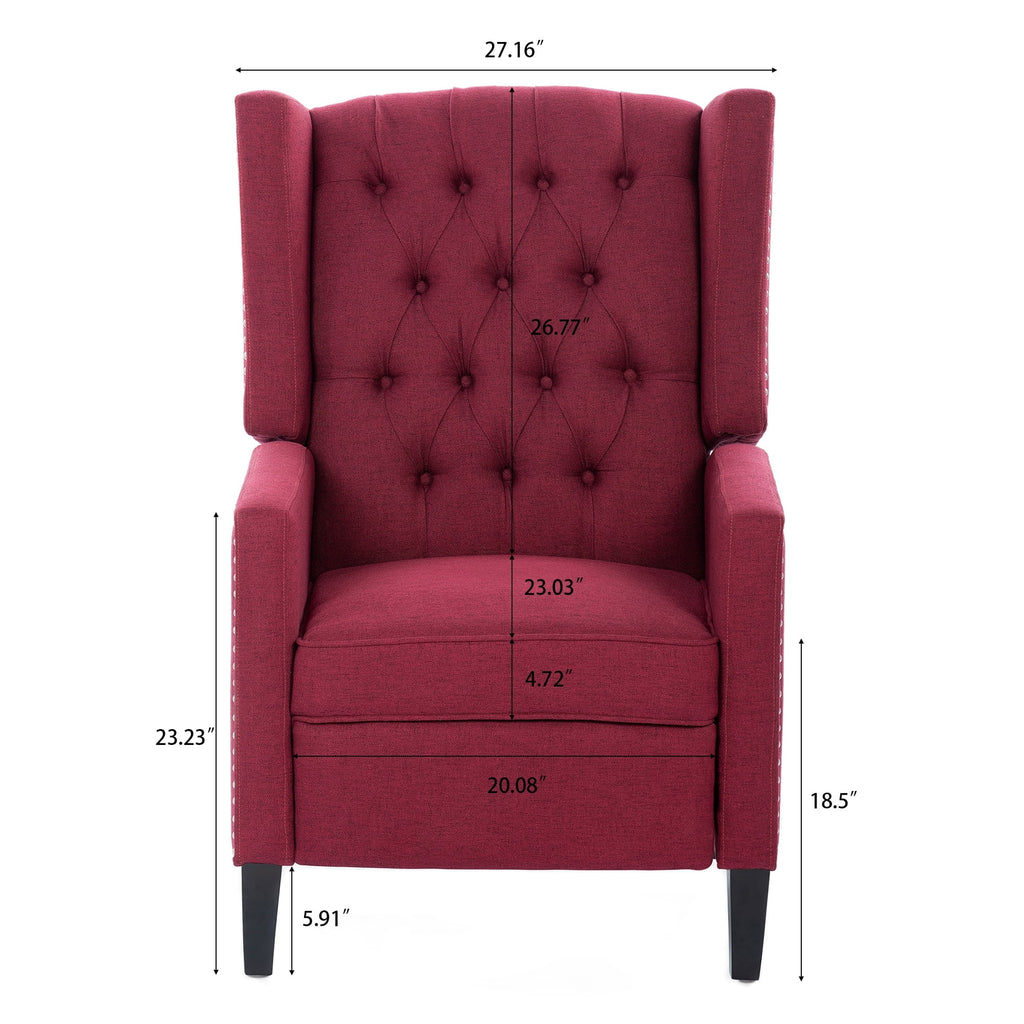 Recliner Chair, Living Room Chairs with Arms, Adjustable Single Reclining Sofa, Home Theater Seating Arm Chair with Thick Padded Seat, Footrest, Lounge Chair for Bedroom, Blue