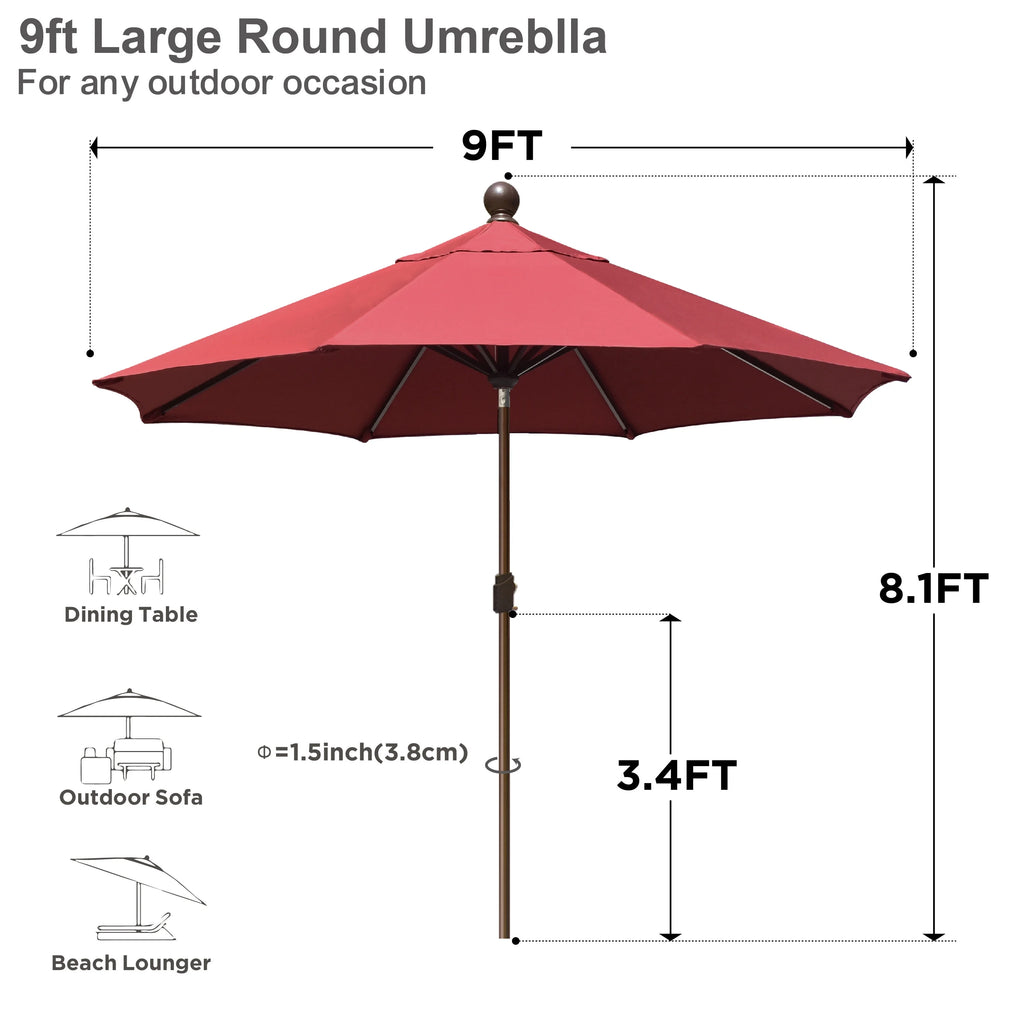 EliteShade 9Ft Market Umbrella Patio Outdoor Table Umbrella��Teal��