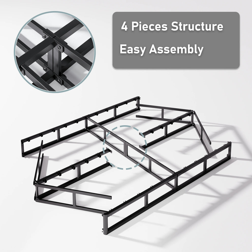 QFTIME 9" Metal Queen Box Spring, Mattress Foundation, Heavy-Duty, Easy Assembly