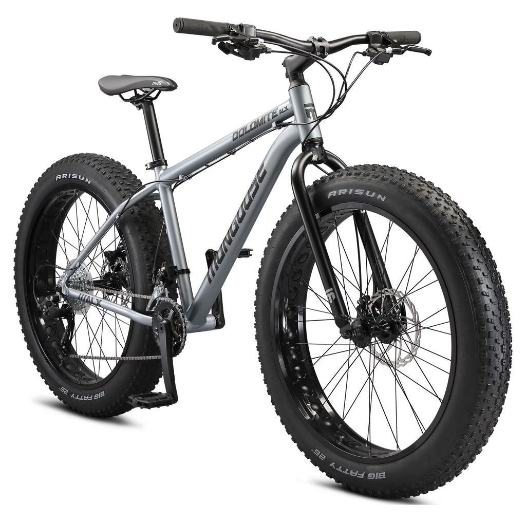 26" Mongoose Dolomite ALX Unisex Fat Tire Mountain Bike, Gray, Ages 12+