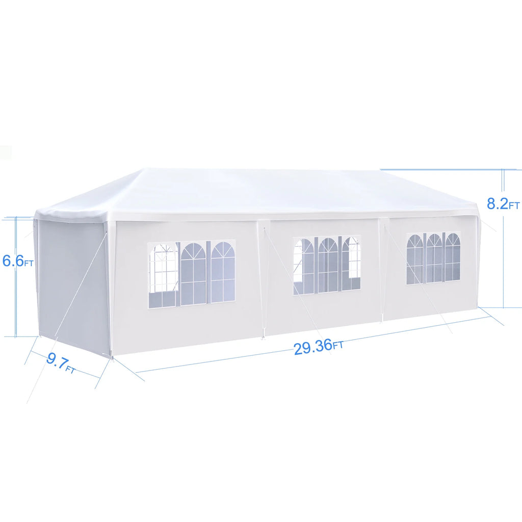 10'x20' Canopy Tent Wedding Party Outdoor Gazebo with 6 Removable Sidewalls for Weddings and Events
