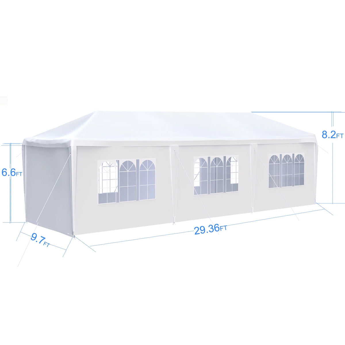 10'x20' Canopy Tent Wedding Party Outdoor Gazebo with 6 Removable Sidewalls for Weddings and Events