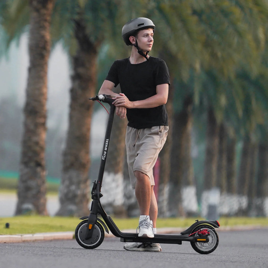 5TH WHEEL W16S 300W Electric Scooter with Turn Signal, 8.5” Solid Tires, 18mph & 12Miles Range, Folding Commuting E-Scooter for Adults with APP Control