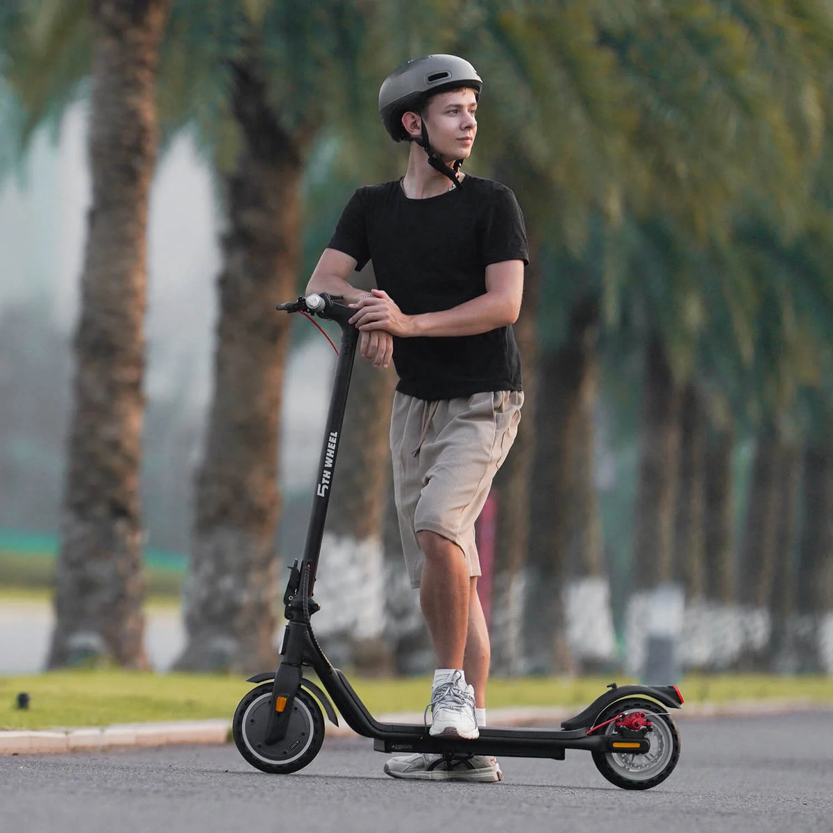 5TH WHEEL W16S 300W Electric Scooter with Turn Signal, 8.5” Solid Tires, 18mph & 12Miles Range, Folding Commuting E-Scooter for Adults with APP Control