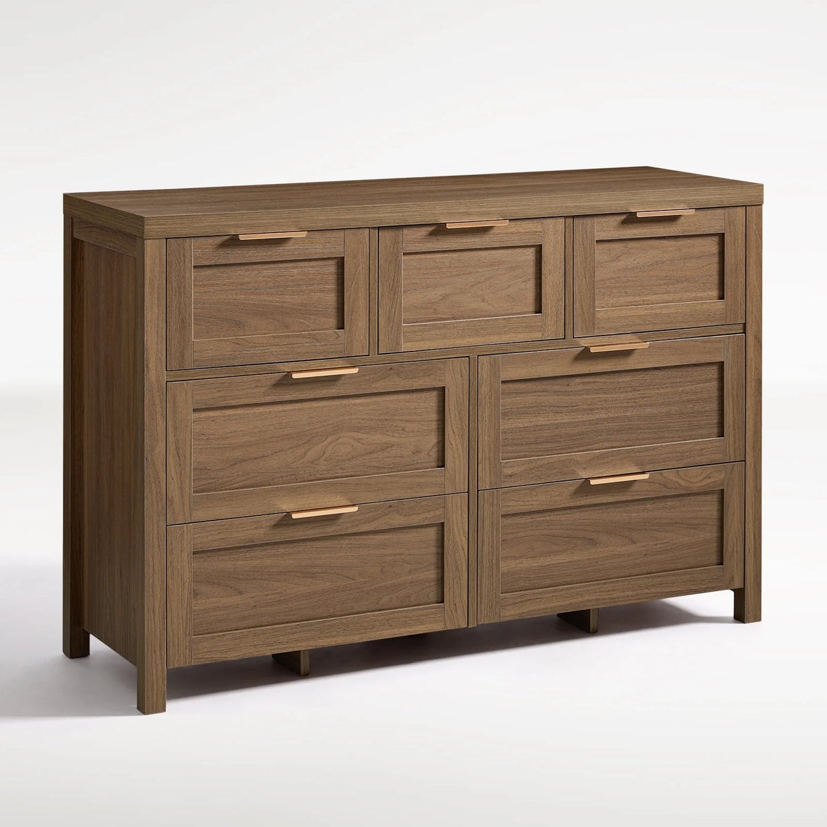 ARKANTOS Wooden 6 Drawer Double Dressers, Wide Chests of Drawers for Bedroom, Natural Oak