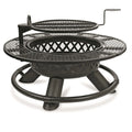 CASTLECREEK 47" Fire Pit BBQ Grill Outdoor Wood Burning Steel Log Firepit for Camping, Grilling, Smores, Yard, Cooking Outside, Barbecue, Bonfire