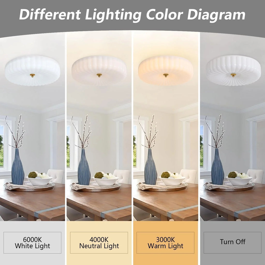 KCO Lighting Mid Century Modern LED Ceiling Lights Mint Green Glass Ceiling Lamp Large Hallway Ceiling Light