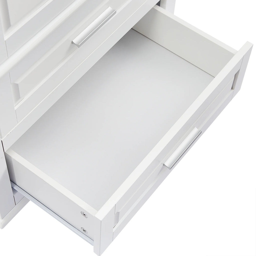 Bellemave White Tall Storage Cabinet with Adjustable Shelf Bathroom Cabinet with 1 Drawer and Storage Rack Large Freestanding Wood Cabinet Storage Organizer Floor Cabinet, White
