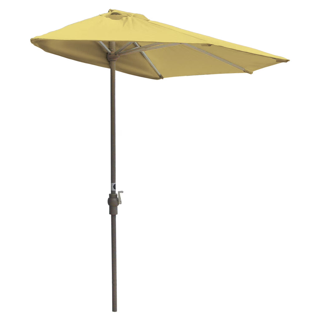 OFF-THE-WALL BRELLA Sunbrella Half Umbrella, 9'-Width, Teak Canopy