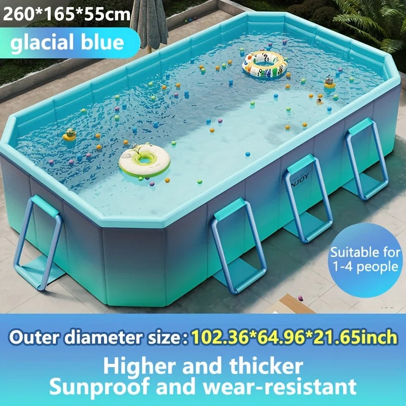 Adult Swimming Pool, Family Large Swimming Pool, Including Multiple Components, Durable PVC Material, Ideal For Outdoor Recreation, Summer Parties, Holidays And Family Gatherings