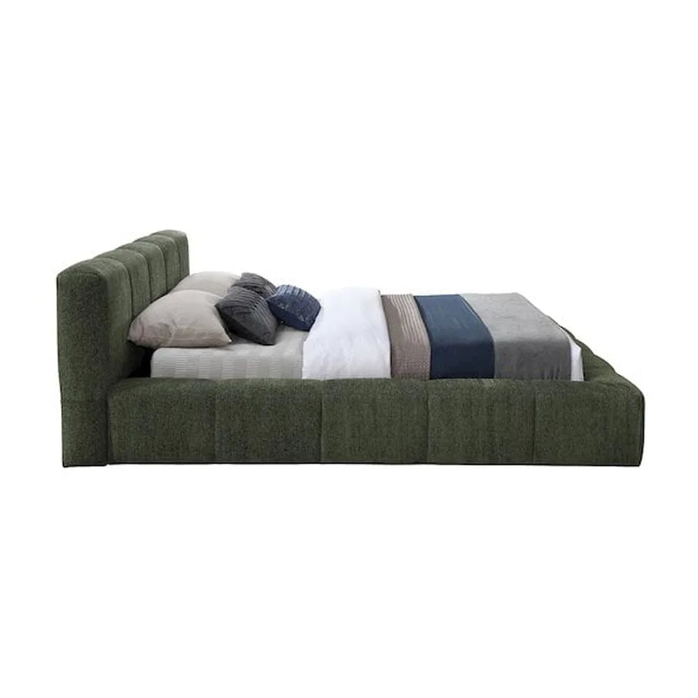 Meridian Furniture Carlin Olive Chenille Fabric Full Bed