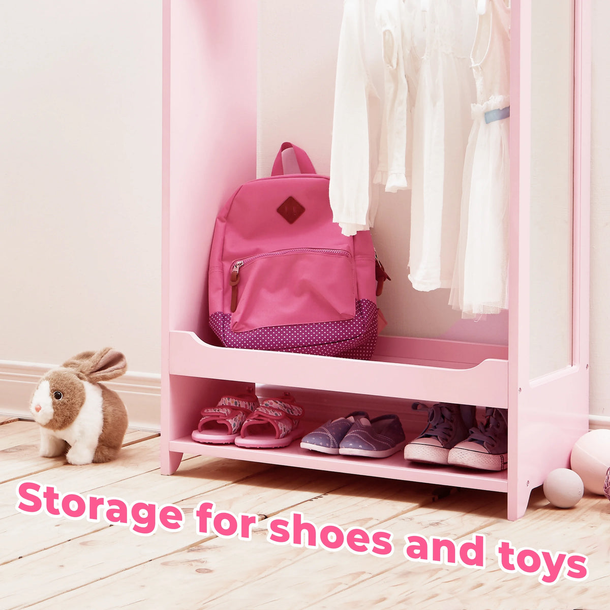 Fantasy Fields Little Princess Bella Wooden Open Armoire, Pink