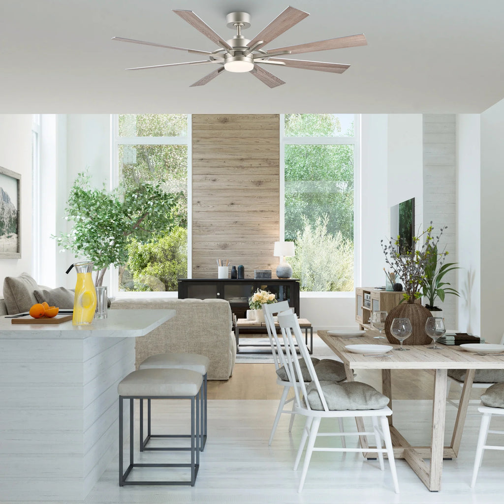 Bestco 60" Ceiling Fan with Light Kit and Remote Control for Farmhouse Living Room