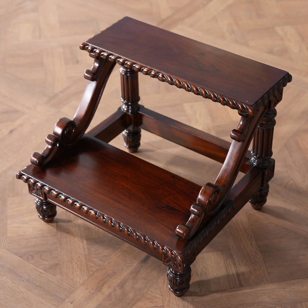 Carved Mahogany Bed Step