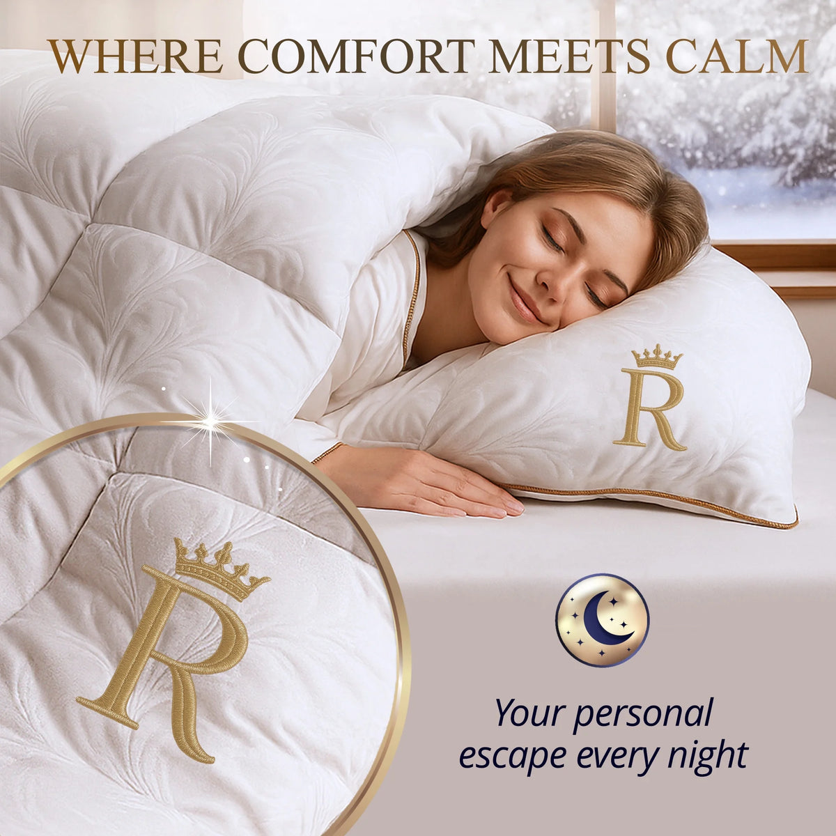 Royal Therapy Queen Size Comforter �C White Comforter, Down Alternative Bed Comforter, Fluffy Duvet Insert, Cool And Comfortable