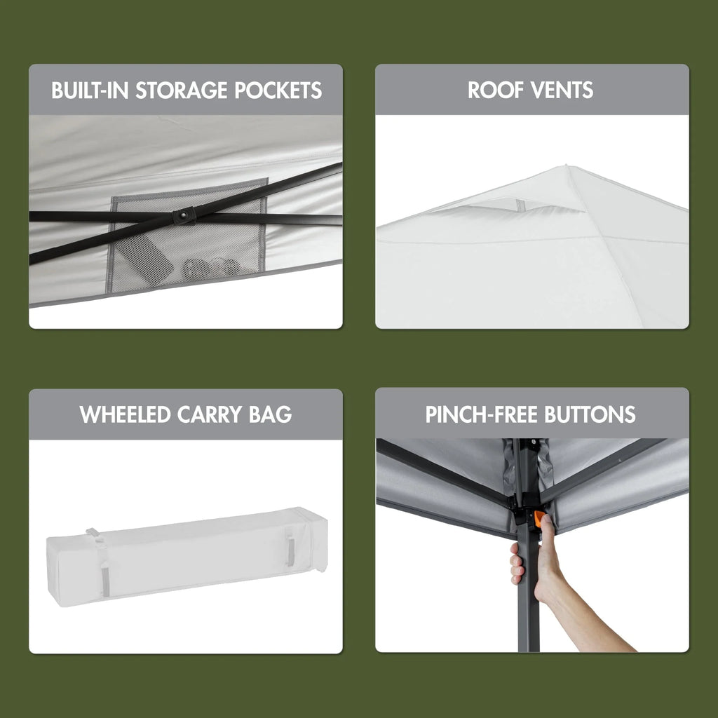Ozark Trail 12' x 12' Instant Straight Leg Canopy for Camping - Gray