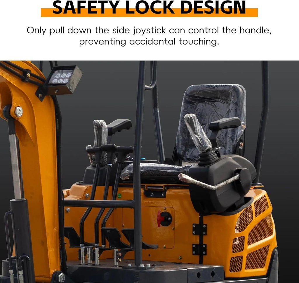 MS15PRO 1.5 Tons Crawler Small Digger Hydraulic Excavator with Bucket Hydraulic Thumb Clip, Bilateral Hydraulic Pilot, 13.5 HP EPA Gasoline Engine Trencher Digger Machine for Factory, Garden, Farms,