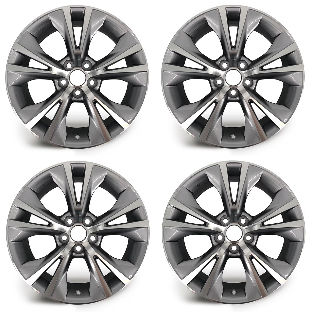 Set of 4 Brand New 18" 18x7.5 Alloy Wheel For Toyota Hinghlander 2014-2019 Machined Gray OEM Quality Replacement Rim