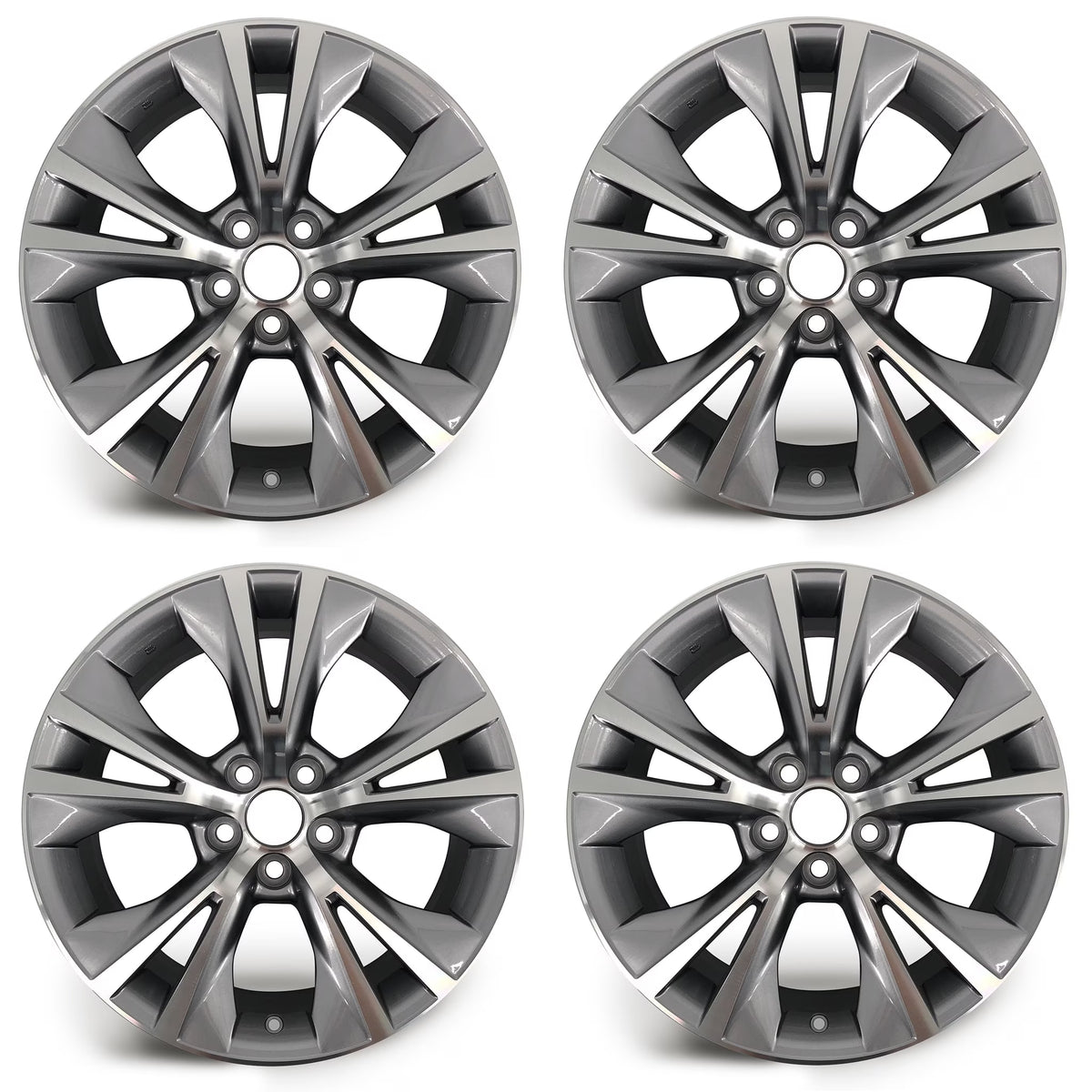 Set of 4 Brand New 18" 18x7.5 Alloy Wheel For Toyota Hinghlander 2014-2019 Machined Gray OEM Quality Replacement Rim