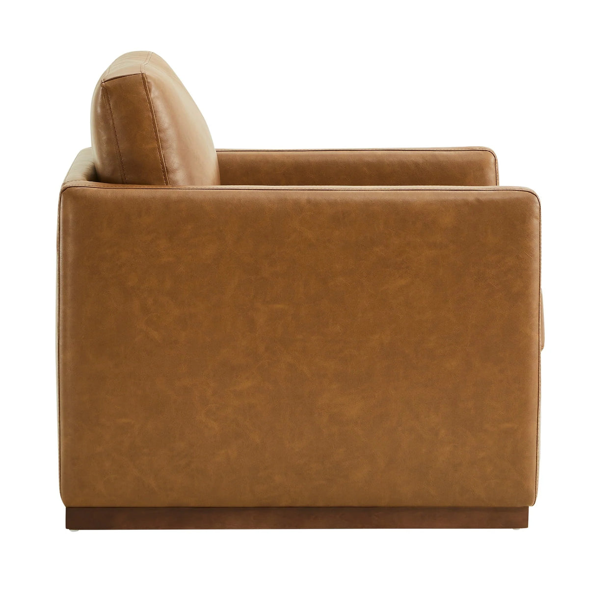CHITA Swivel Accent Chairs for Living Room, Comfortable Arm Chairs for Bedroom, Faux Leather in Saddle Brown